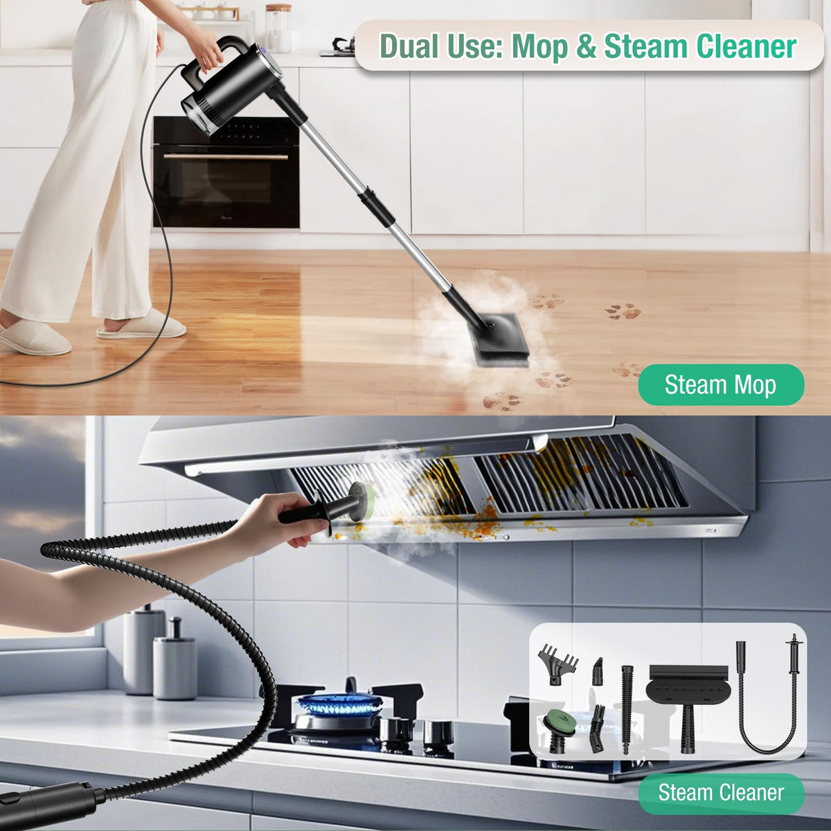 11-in-1 Detachable Handheld Steam Mop N13077