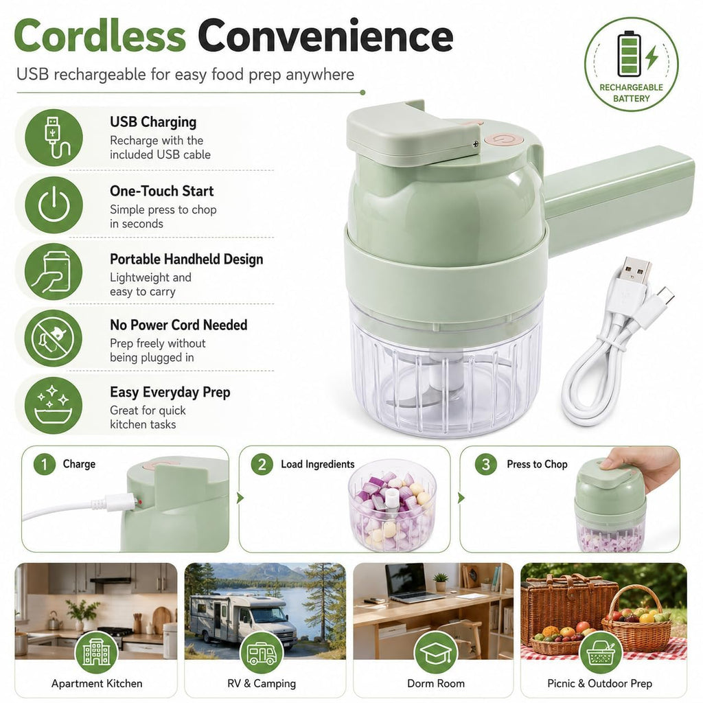 Electric 5-in-1 Handheld Vegetable Chopper U99652