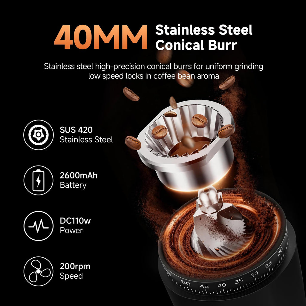 Cordless Burr Coffee Grinder with 60 Settings D433