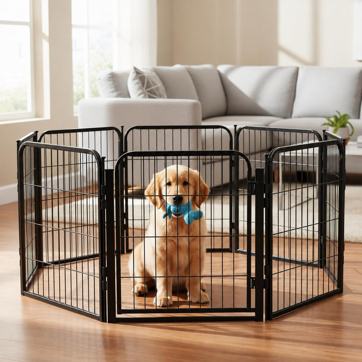 32'' 16 Panels Metal Heavy Duty Dog Playpen Q894299