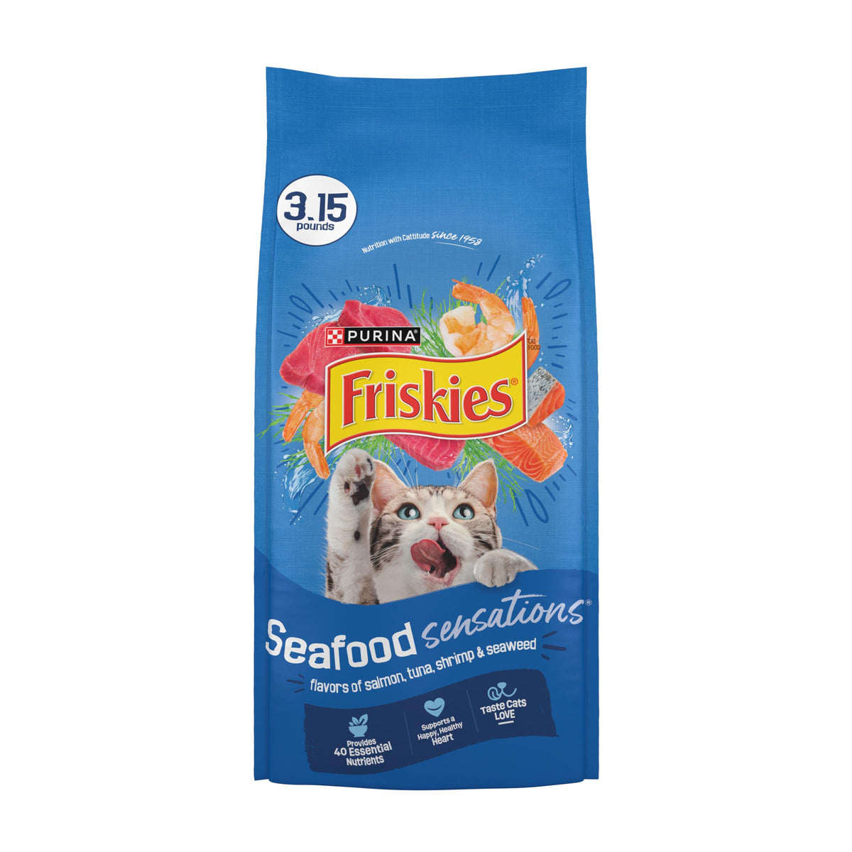 Dry Cat Food Seafood 4 3.15 lb Bags M152