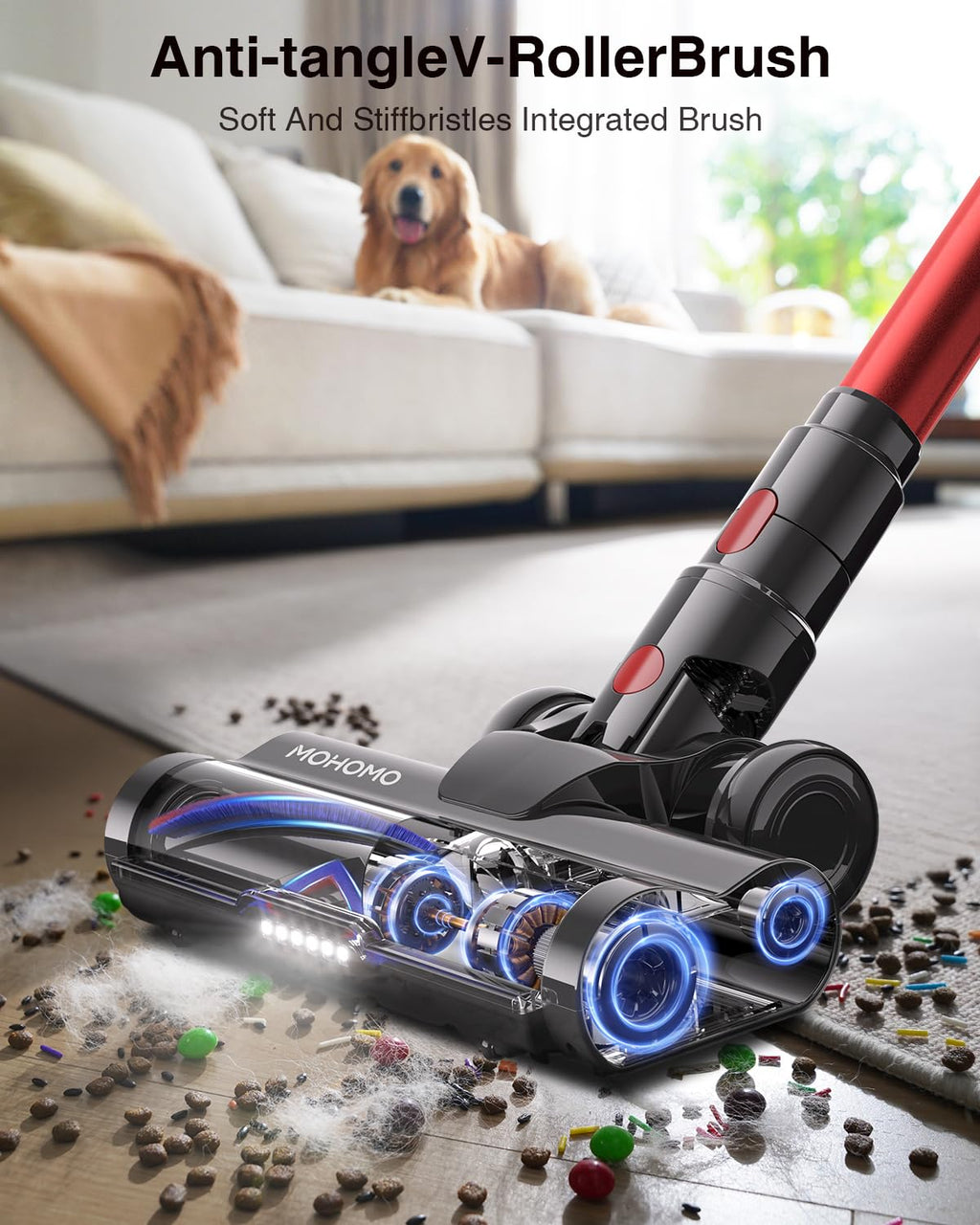 Cordless Stick Vacuum Cleaner 650W 55KPa Red N632164