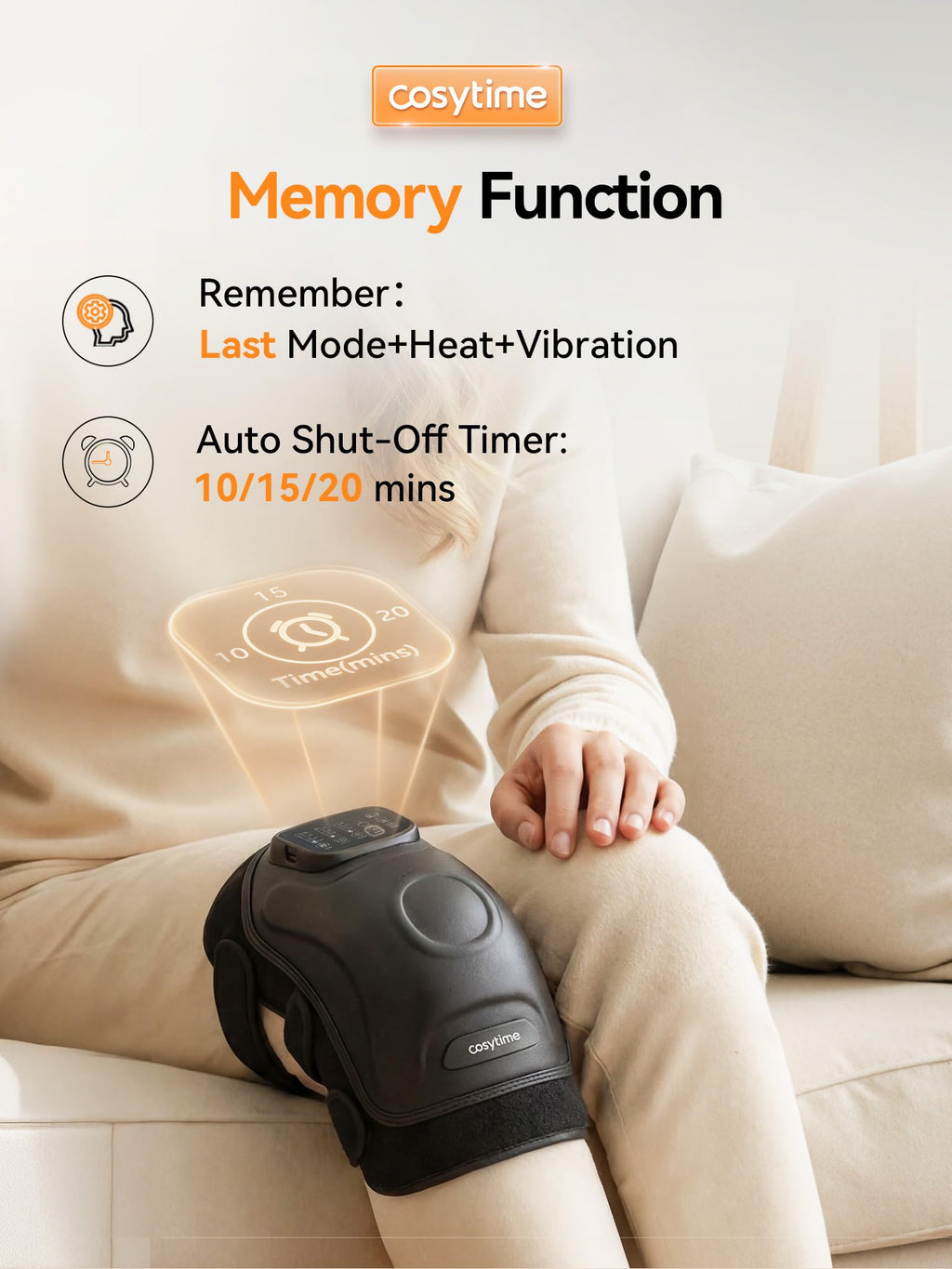 Cordless Knee Massager with Airbag Compression and Heat Q570