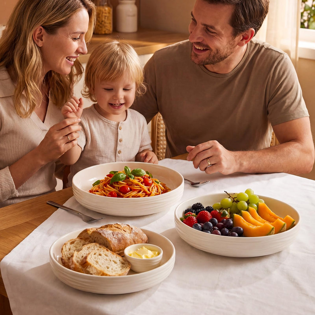 White Pasta Bowls Set of 4 E988