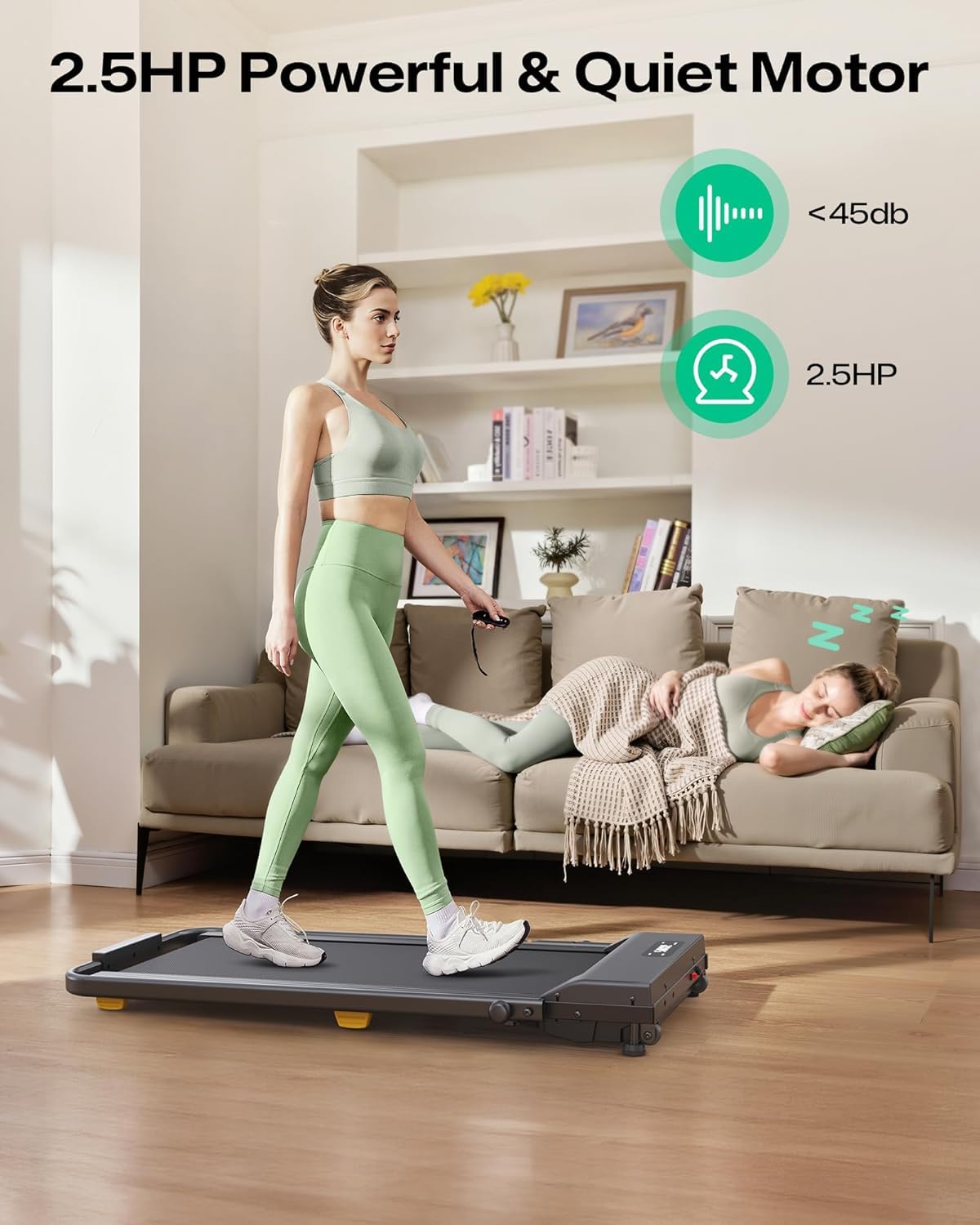 Manual Incline 2.5HP Portable Walking Treadmill K59045