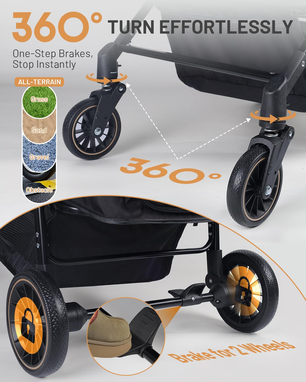 Foldable Ventilated Dog Stroller with Canopy F61635