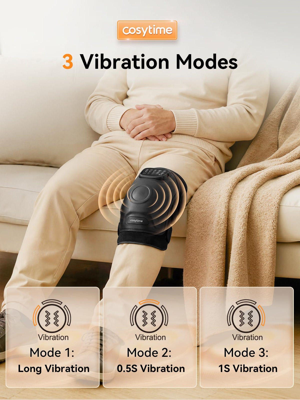 Cordless Knee Massager with Airbag Compression and Heat Q570