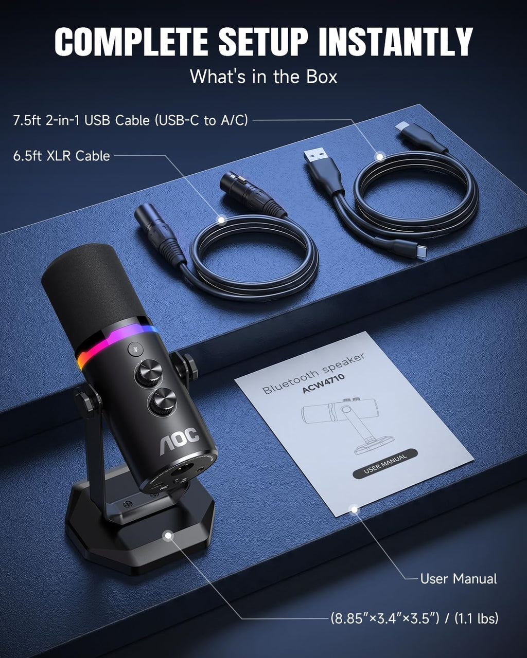 USB/XLR Dynamic Microphone with Desk Stand Z641