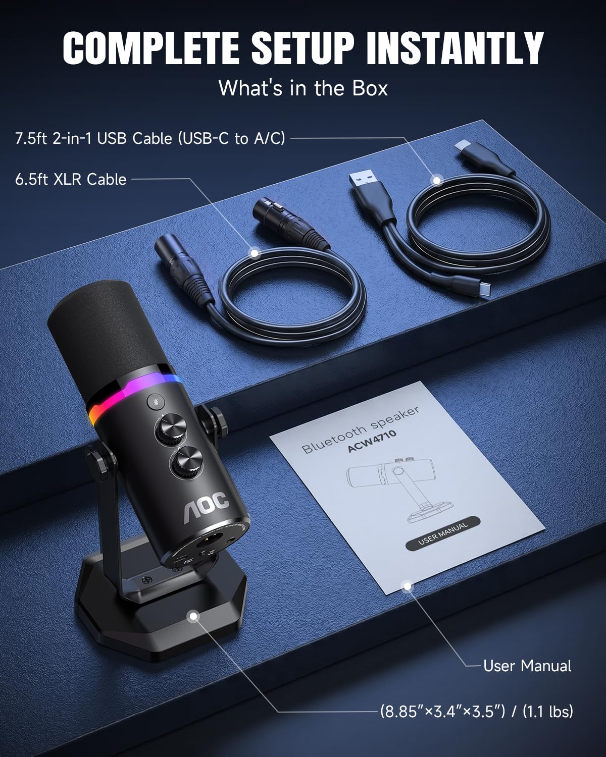 USB/XLR Dynamic Microphone with Desk Stand Z641