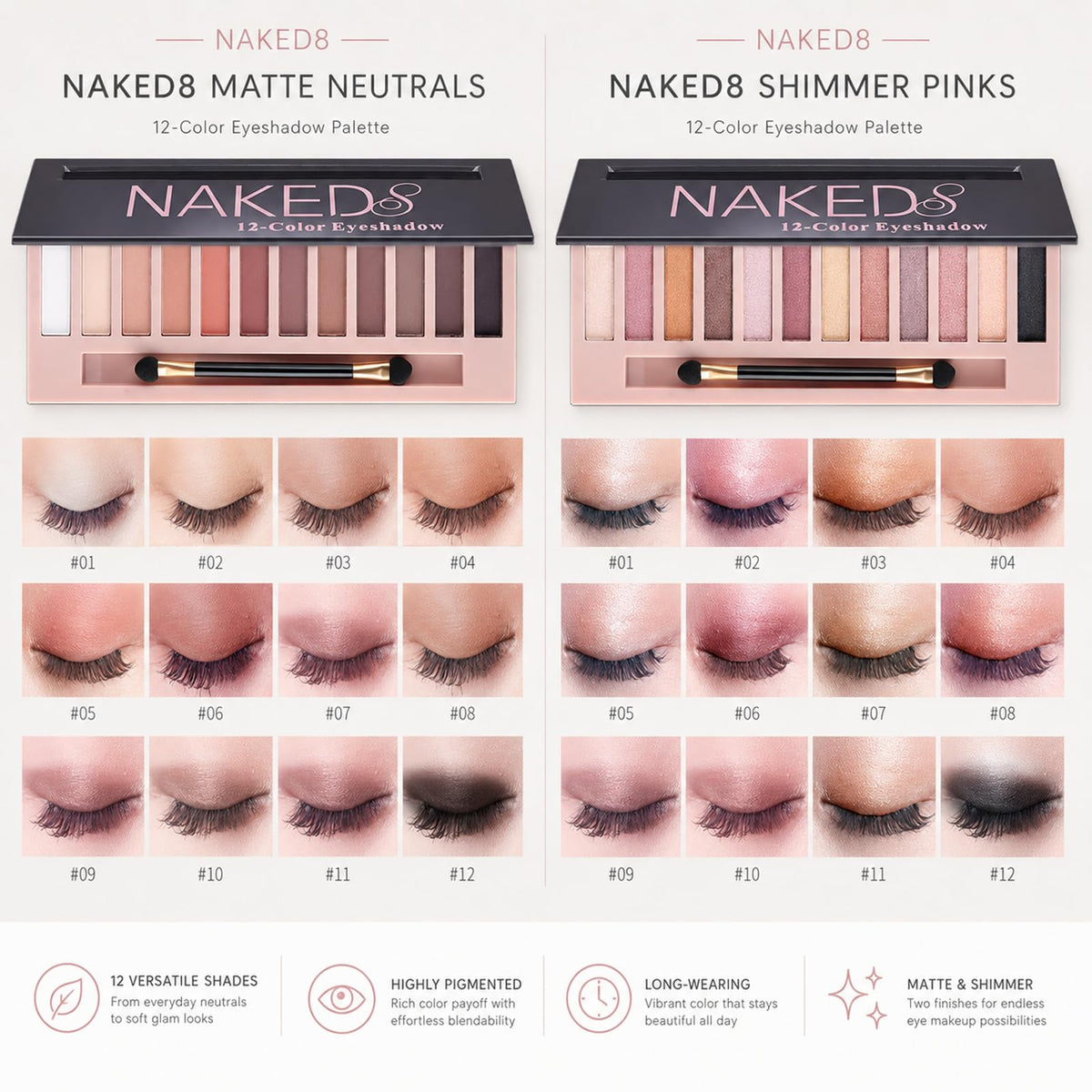 2 Pack Shimmer & Matte Eyeshadow Palette W506283