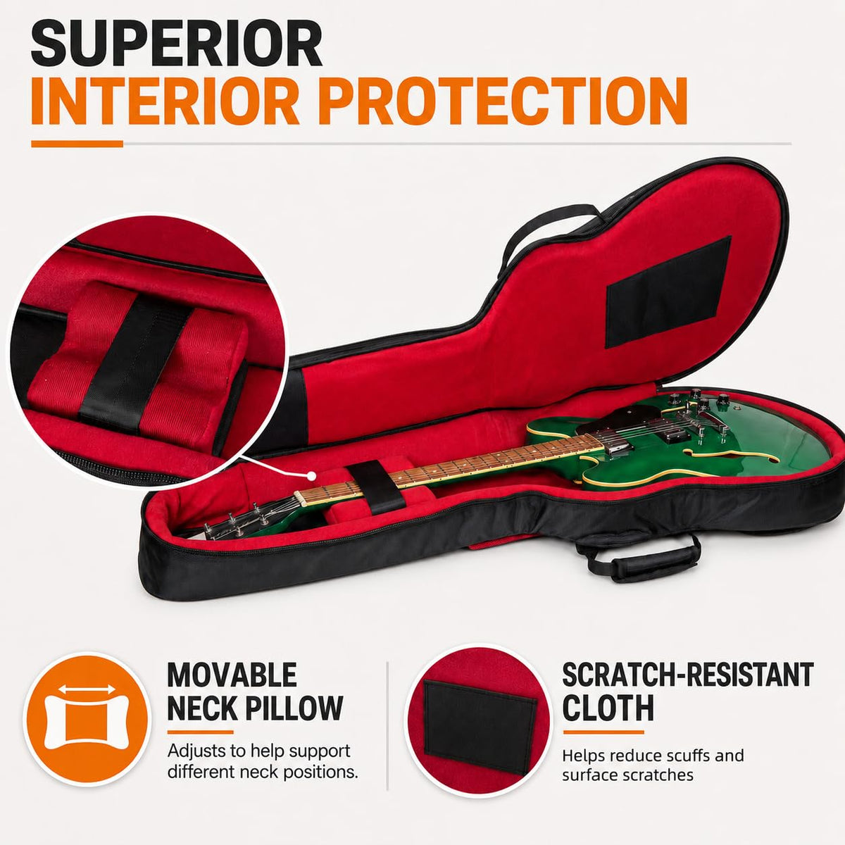 6-String Semi-Hollow Electric Guitar Gig Bag F16627