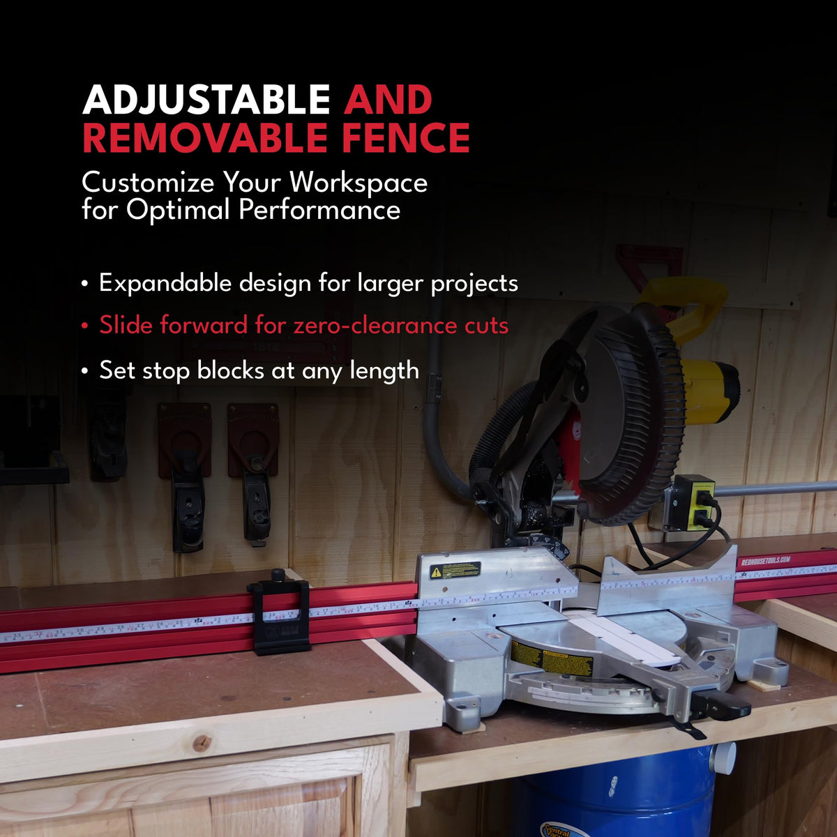 24 or 36-Inch Adjustable Aluminum Miter Station Fence Kit I109
