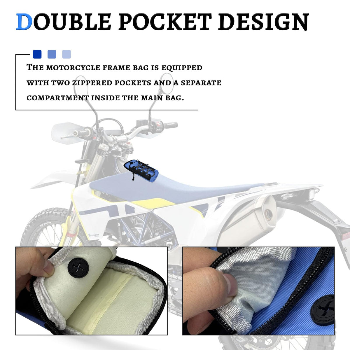 Waterproof Ebike Phone Storage Bag Battery Frame Pouch Blue O25964