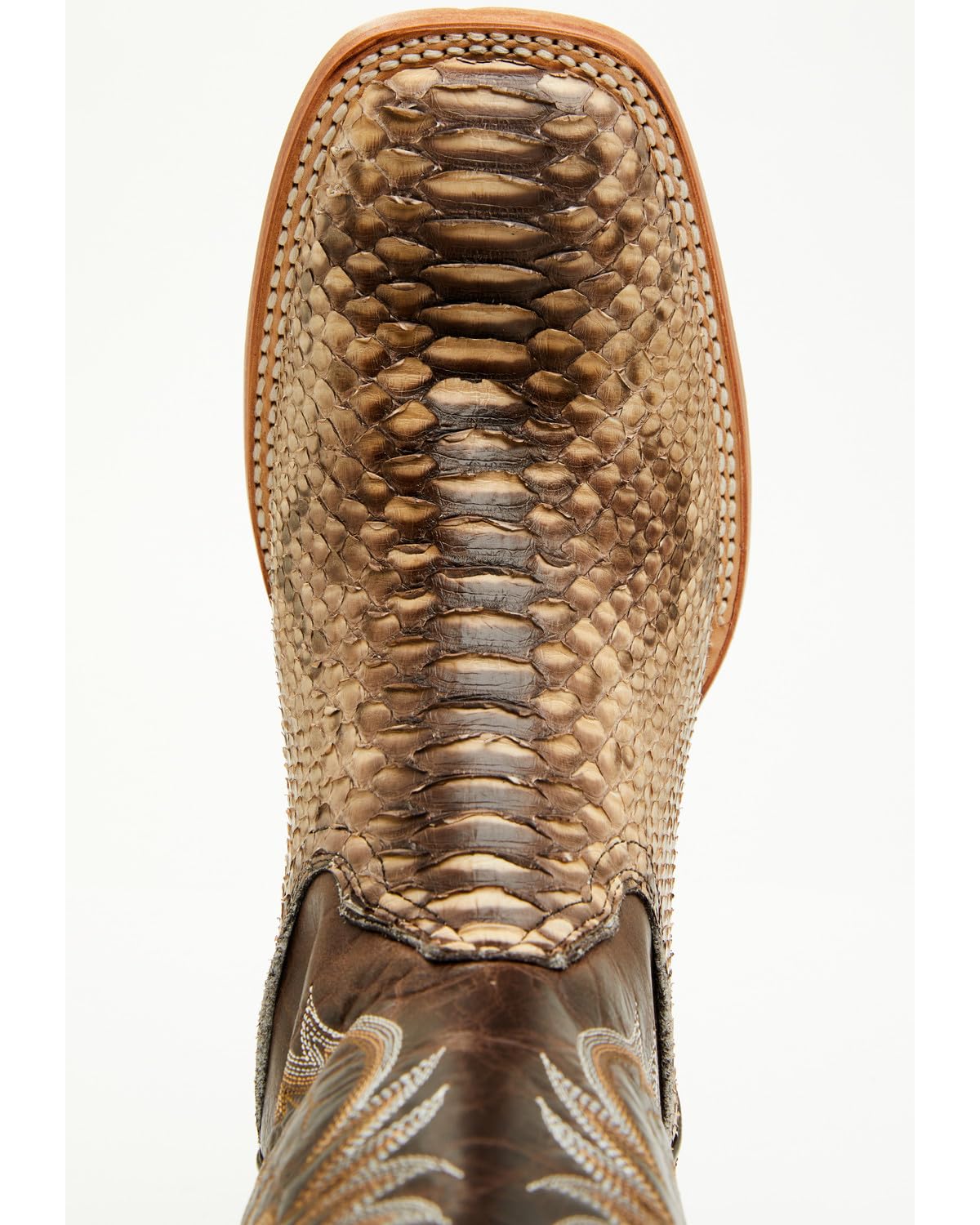 Men's Exotic Python Western Boot Broad Square Toe S7311