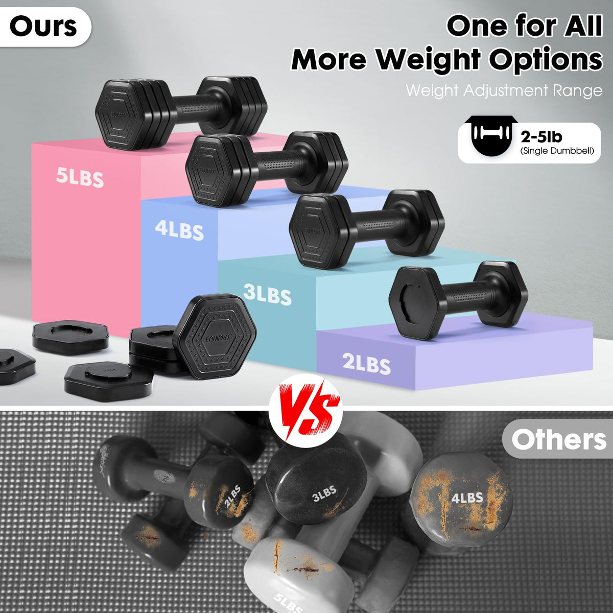 Adjustable Dumbbell Set 2lb 3lb 4lb 5lb N897000