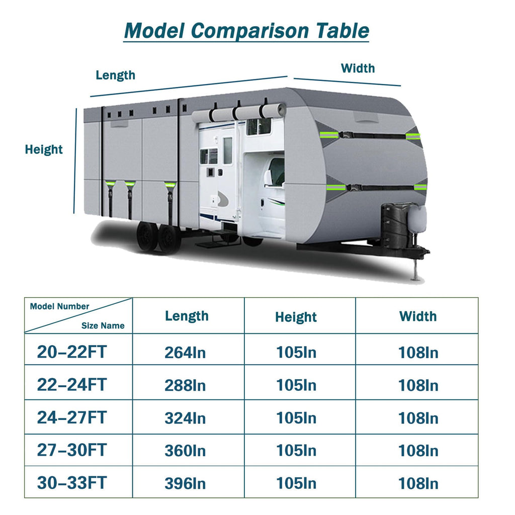 8 Layers Waterproof RV Cover 27'-30' B13400