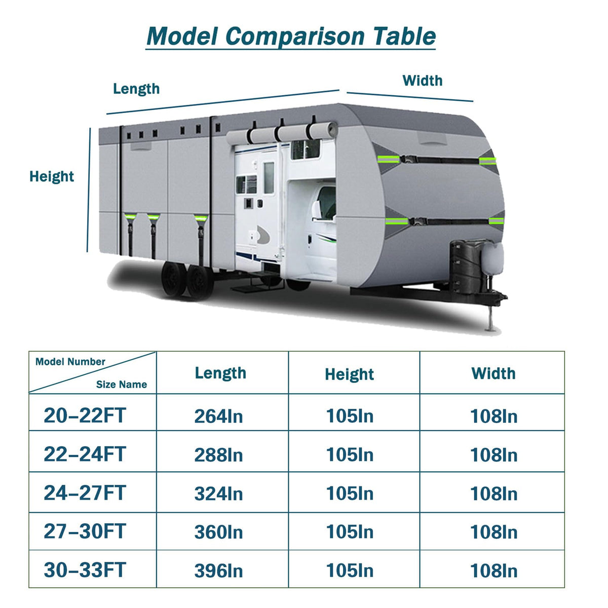 8 Layers Waterproof RV Cover 27'-30' B13400