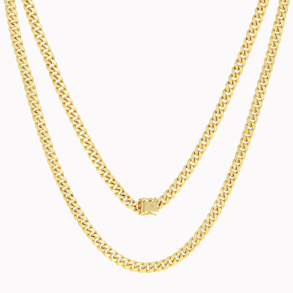 14k Yellow Gold Cuban Chain Necklace Q7169