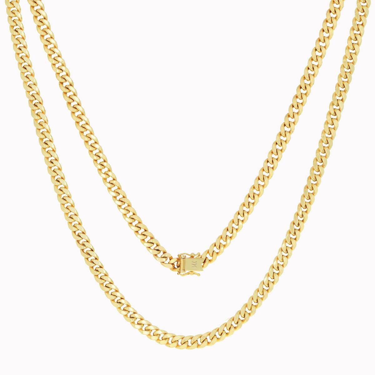 14k Yellow Gold Cuban Chain Necklace Q7169