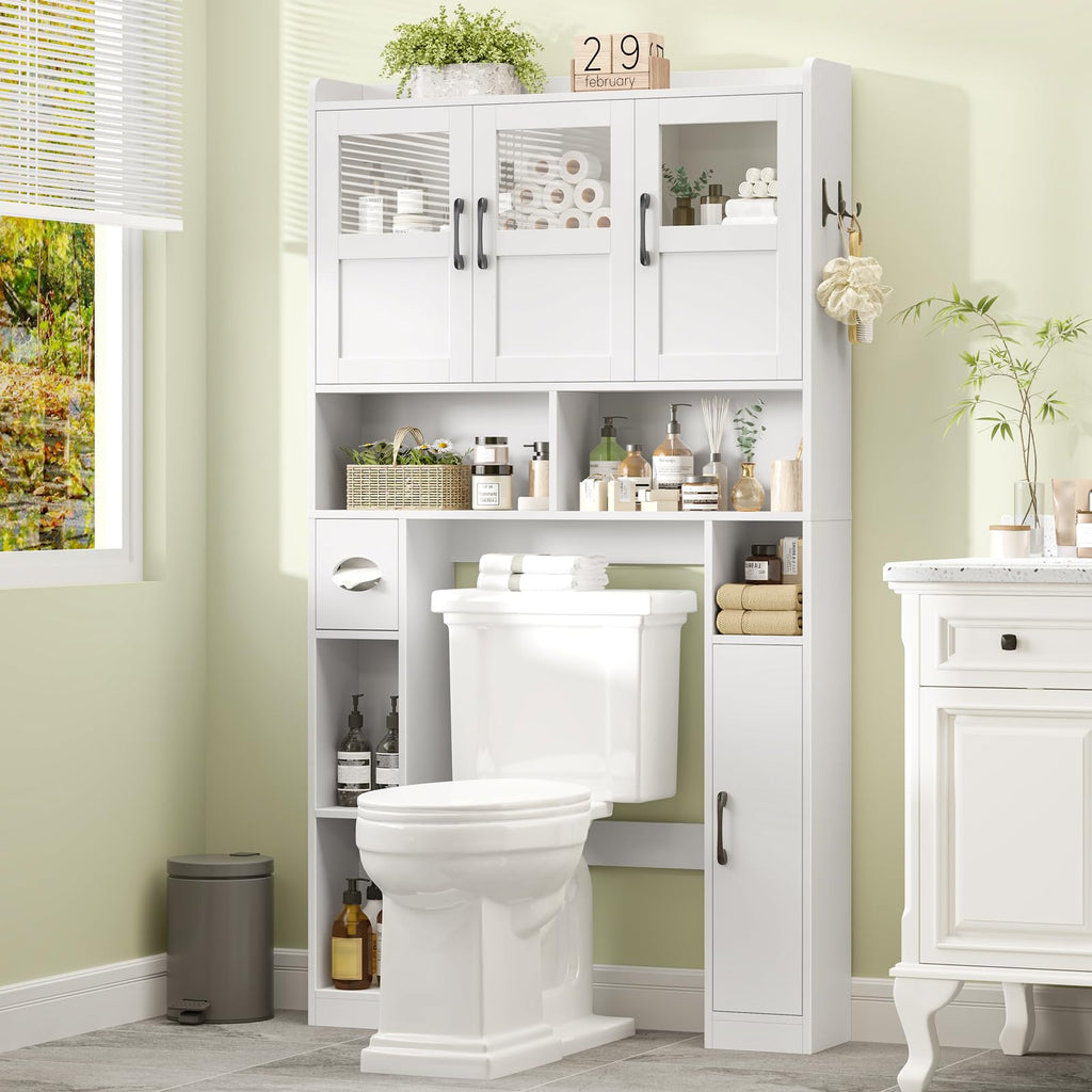 Over The Toilet Cabinet with 3 Acrylic Doors Y922