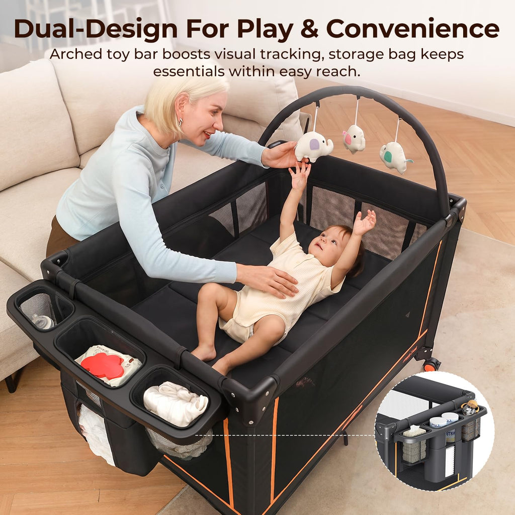 Portable Foldable Playard with Mattress and Storage Bag Z3623