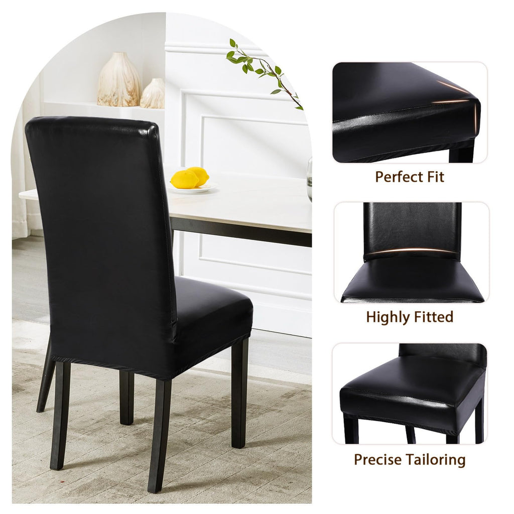 Waterproof PU Leather Dining Chair Covers Set of 6 X14158