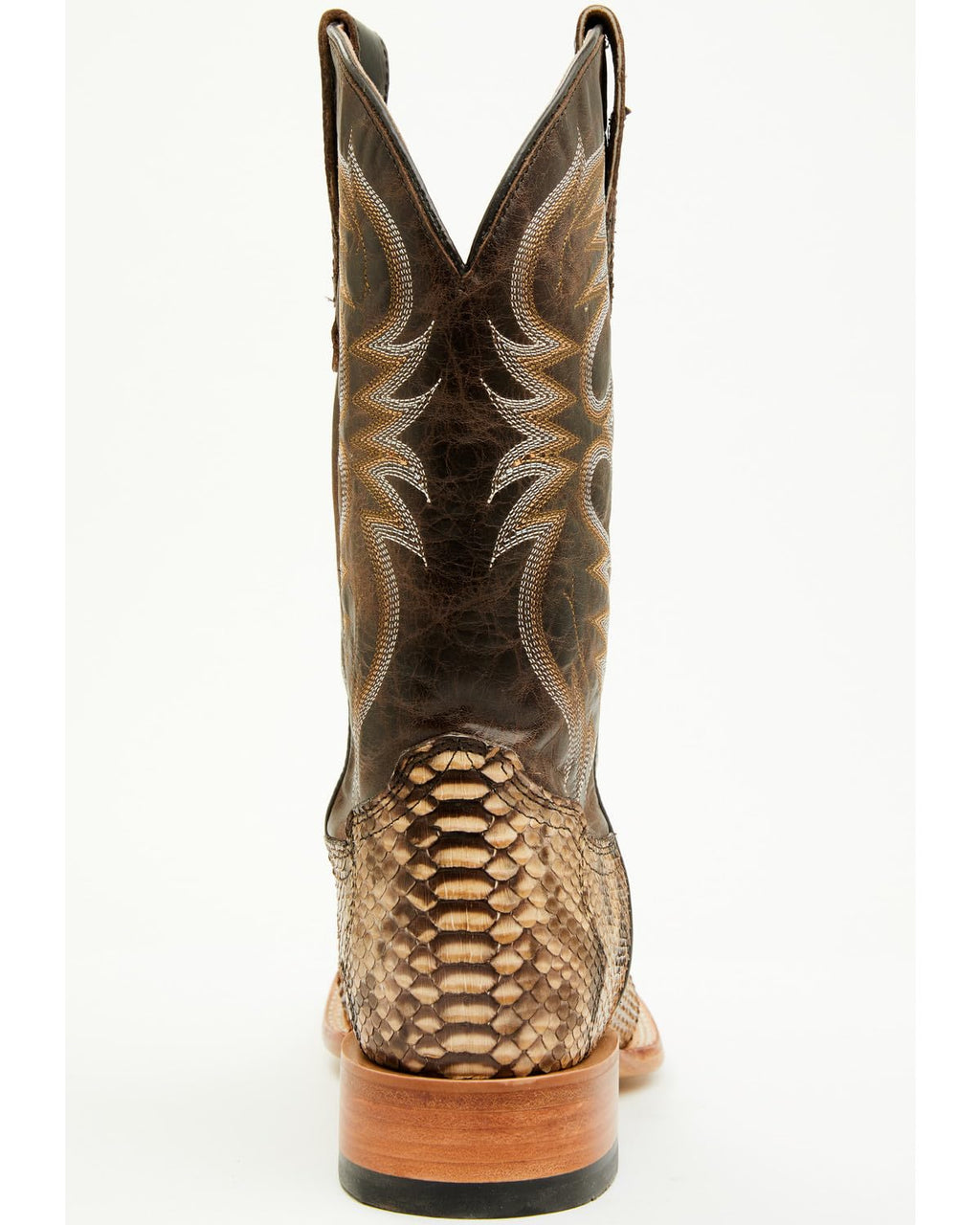 Men's Exotic Python Western Boot Broad Square Toe S7311