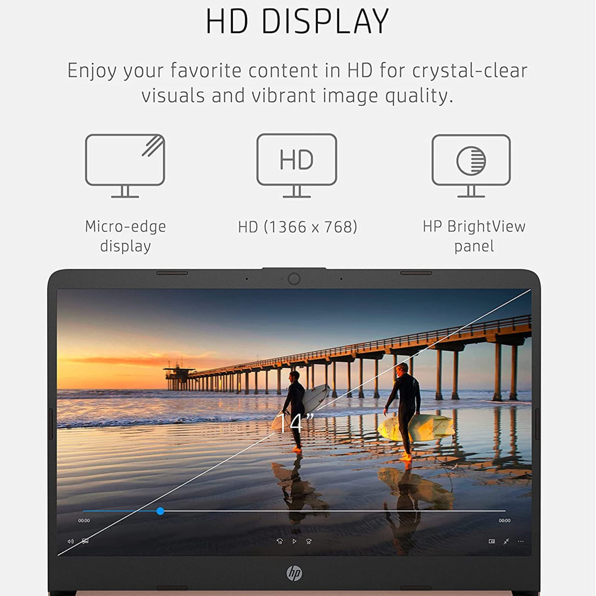 14'' HD Laptop Intel Celeron 4GB 64GB eMMC Pink Gold S60630