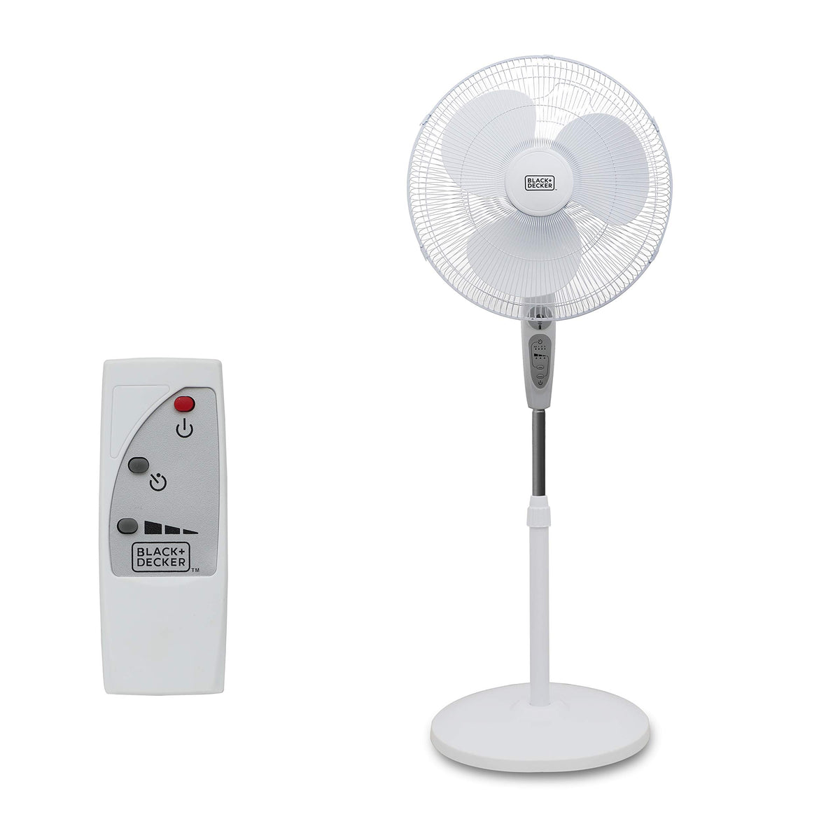 18-Inch Stand Fan with Remote and 3-Speed Settings, White Z269