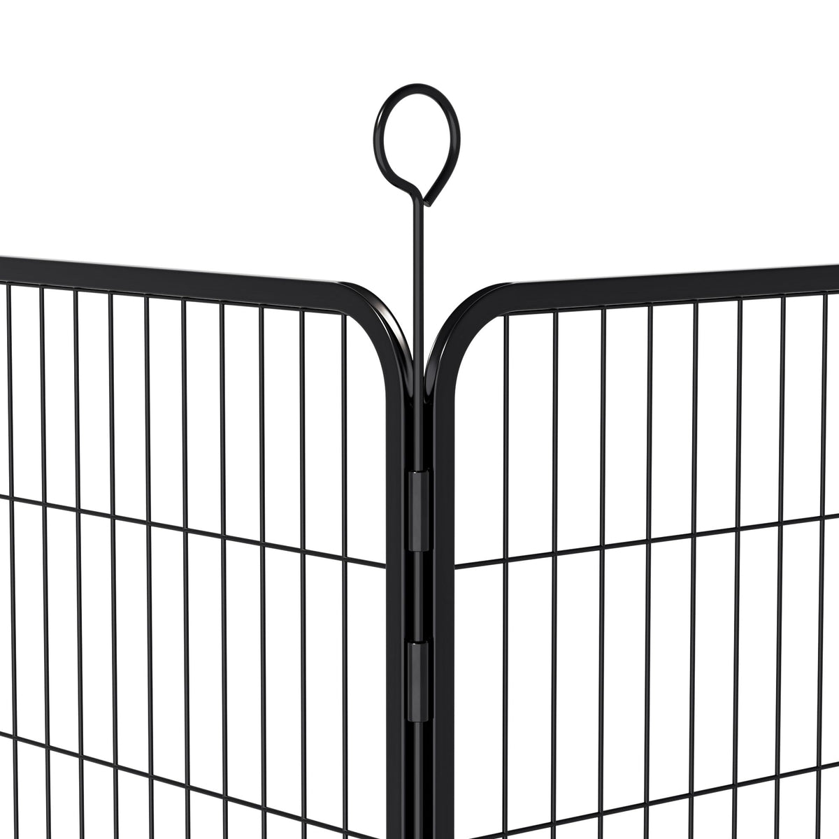40 Inch 16 Panel Metal Garden Fence with Self-Locking Gate F77277