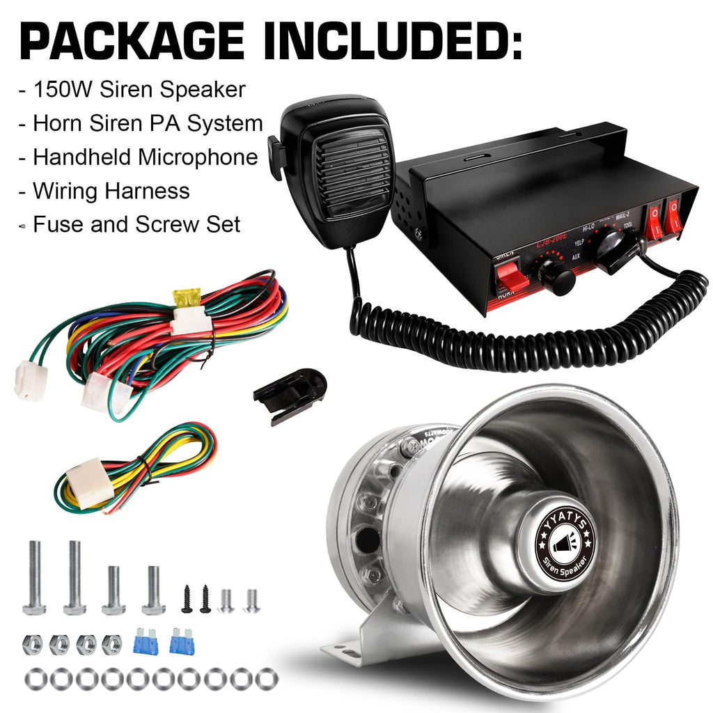 200W IP67 Waterproof Emergency Siren with Mic & Speaker U486