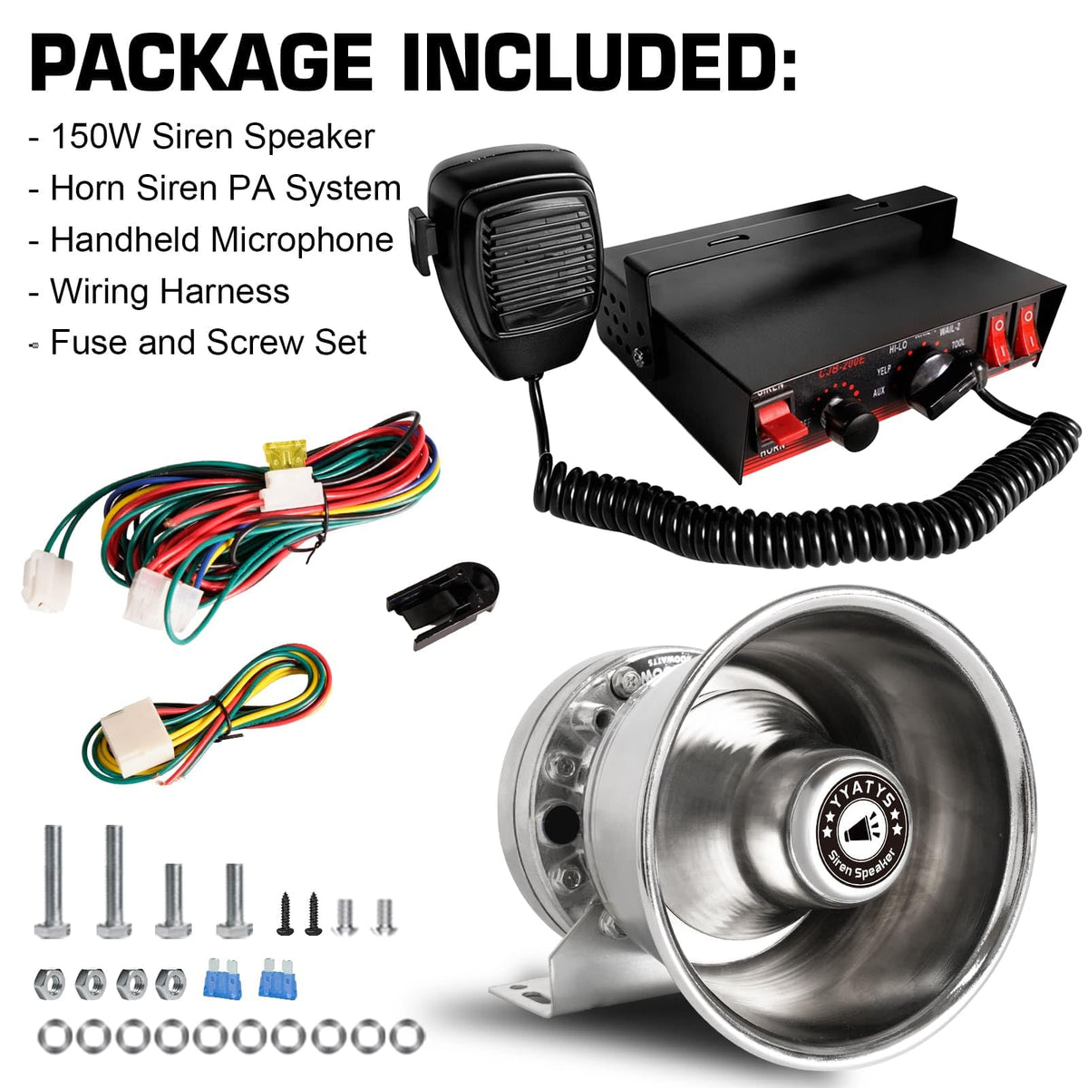200W IP67 Waterproof Emergency Siren with Mic & Speaker U486