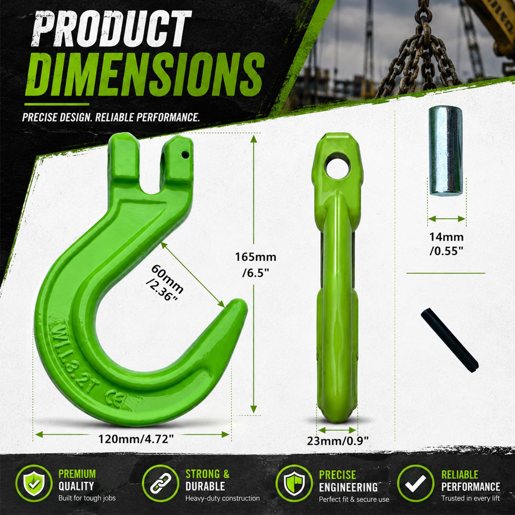 2 Pack 3/8" G80 Clevis Foundry Hook O633