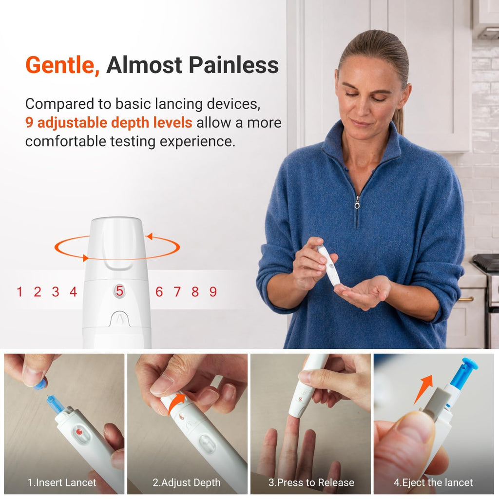 Wireless Smart Glucose Monitor Kit, 100 Strips & 100 Lancets G685