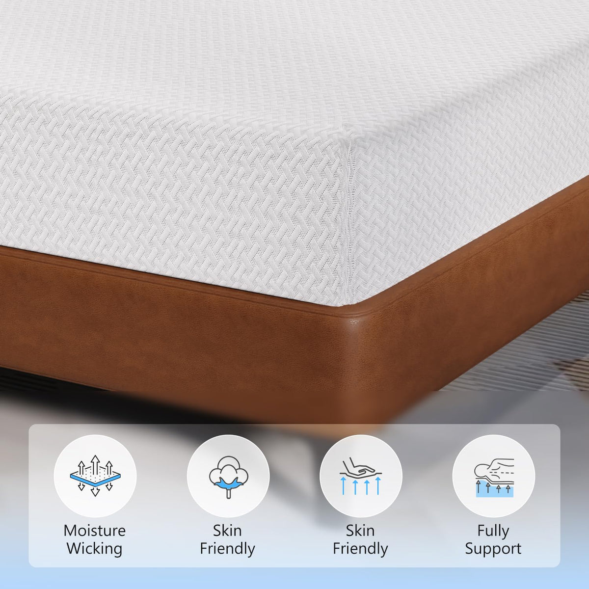6 Inch Green Tea Cooling Gel Memory Foam Twin Mattress J4886