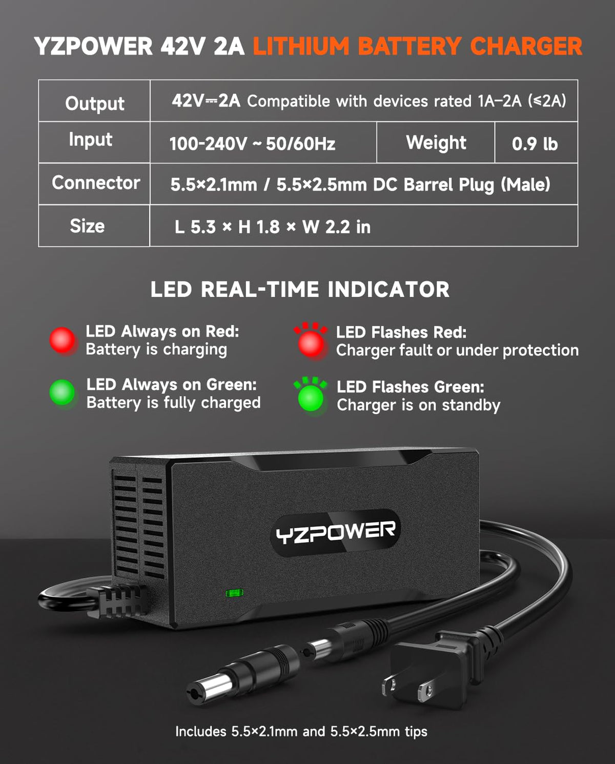 42V 2A Electric Scooter Charger F74952