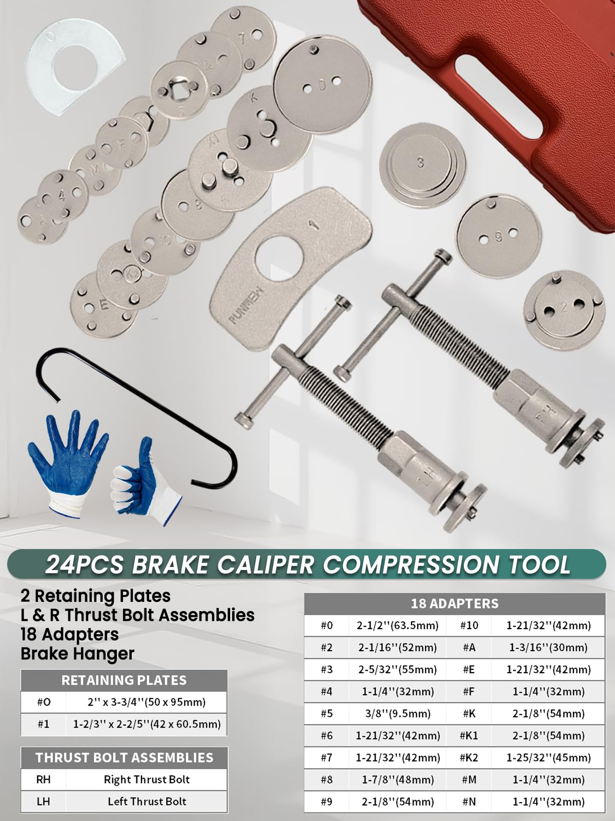 Heavy Duty 24-Piece Brake Caliper Compression Tool Set C42783