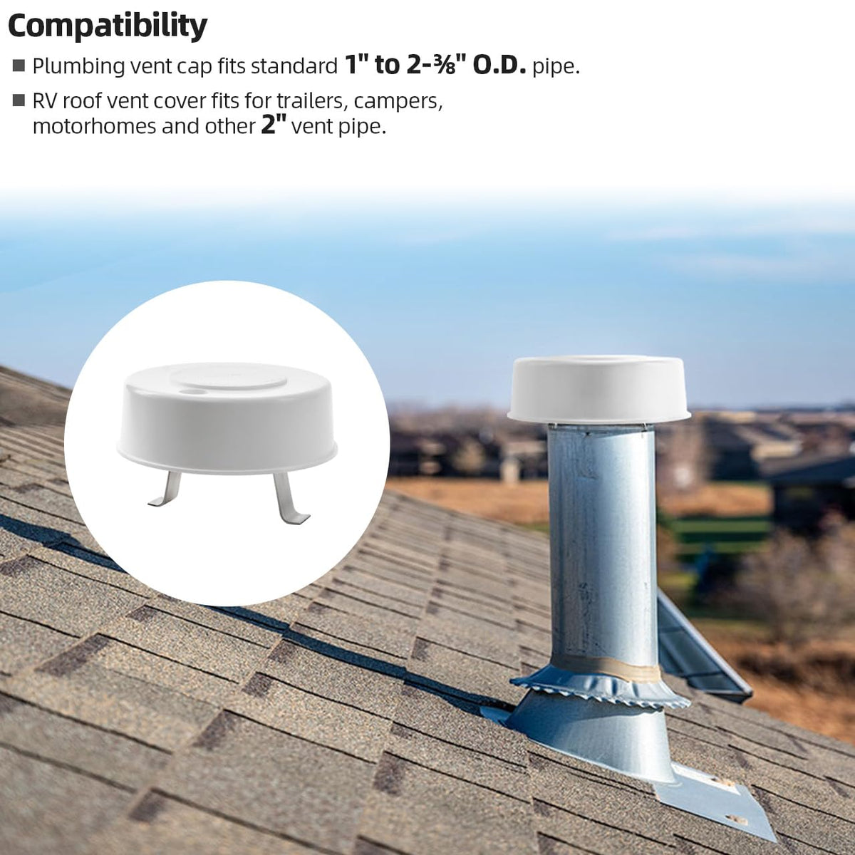 2 Pcs RV Roof Vent Cap U5633