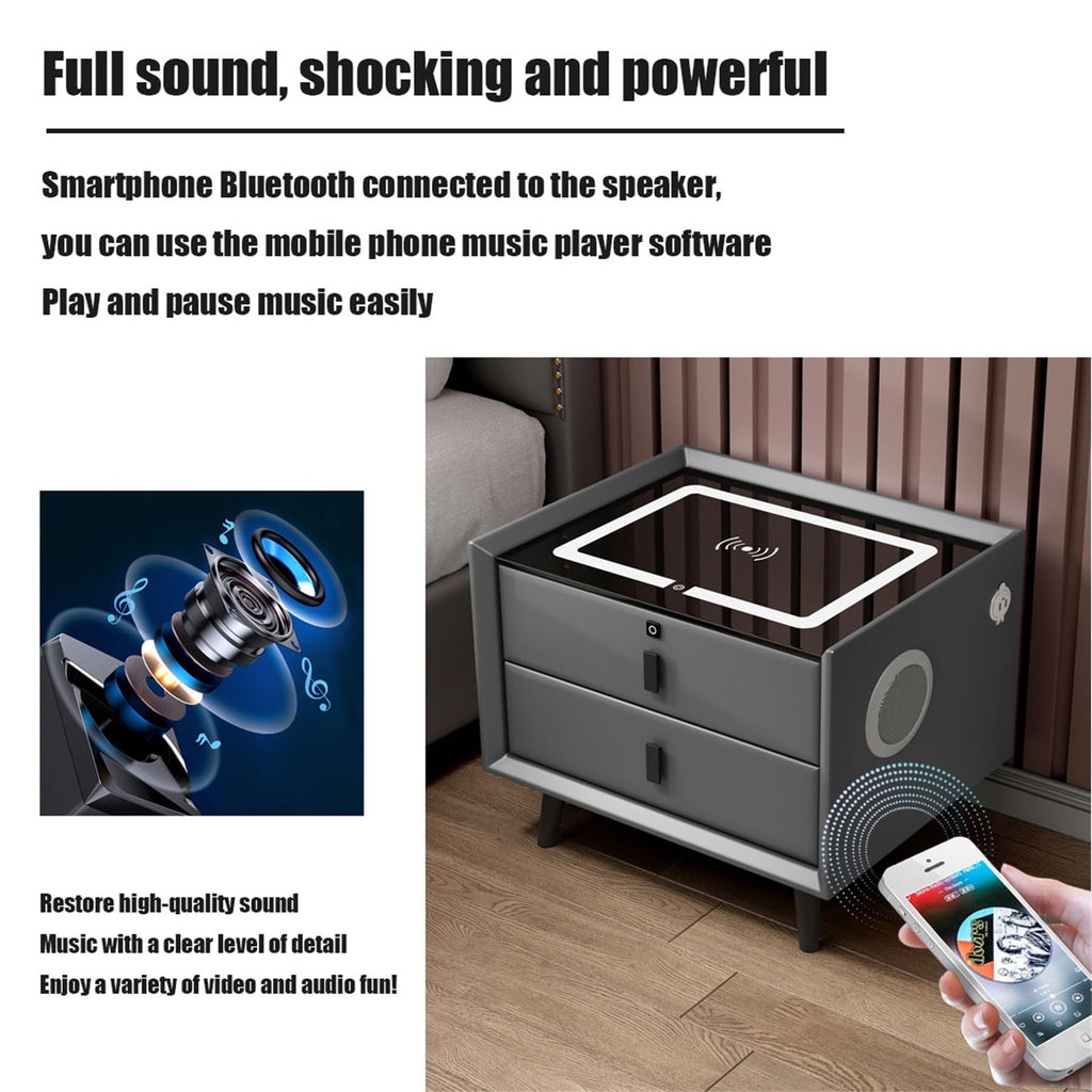 Pink 3 Drawer Smart Bedside Table with USB Charging L51226