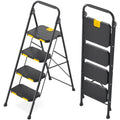 4 Step Steel Step Stool with Safe-Lock, Black K57449