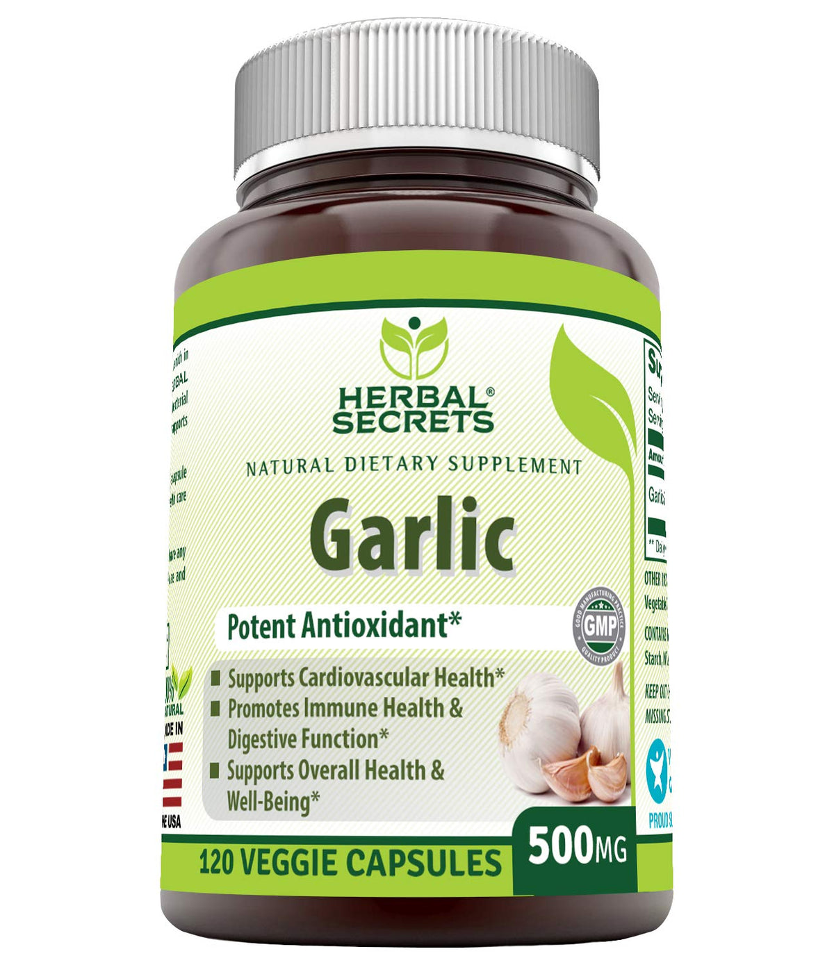 Garlic 500 mg 120 Veggie Capsules Supplement O8704