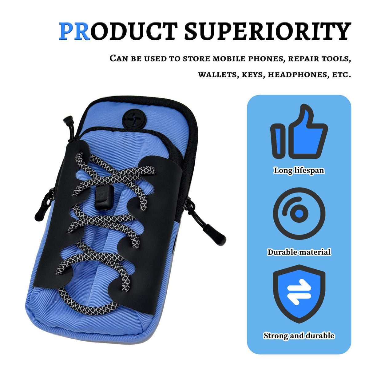 Waterproof Ebike Phone Storage Bag Battery Frame Pouch Blue O25964