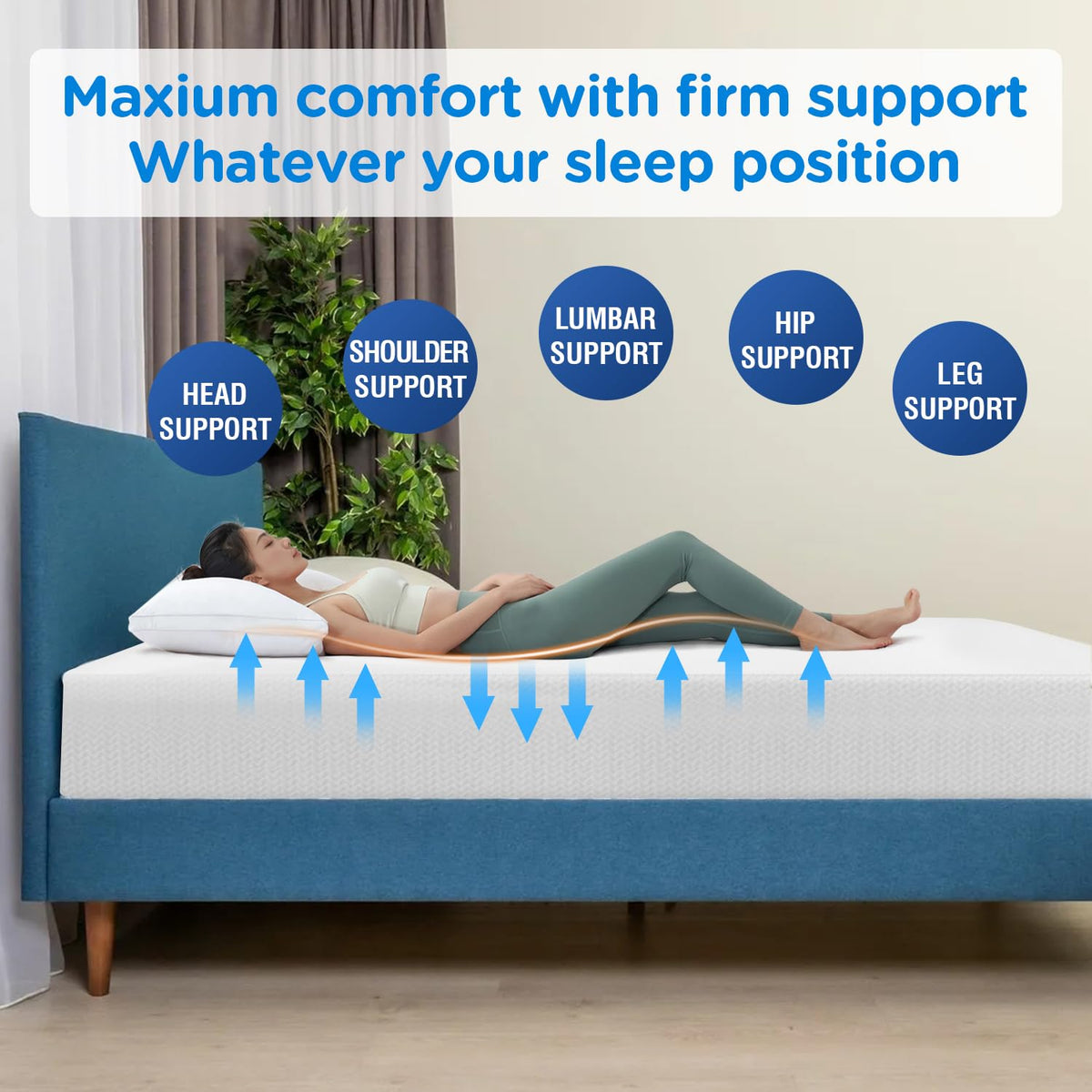 6 Inch Green Tea Cooling Gel Memory Foam Twin Mattress J4886
