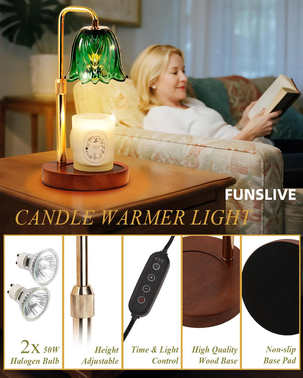 Dimmable Candle Warmer Lamp with Timer T573