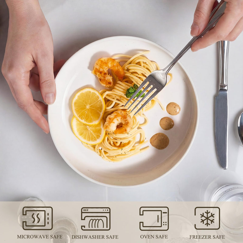 White Pasta Bowls Set of 4 E988
