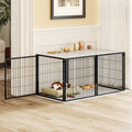 48 Inch Black Metal Dog Crate with Removable Top Cover N36165