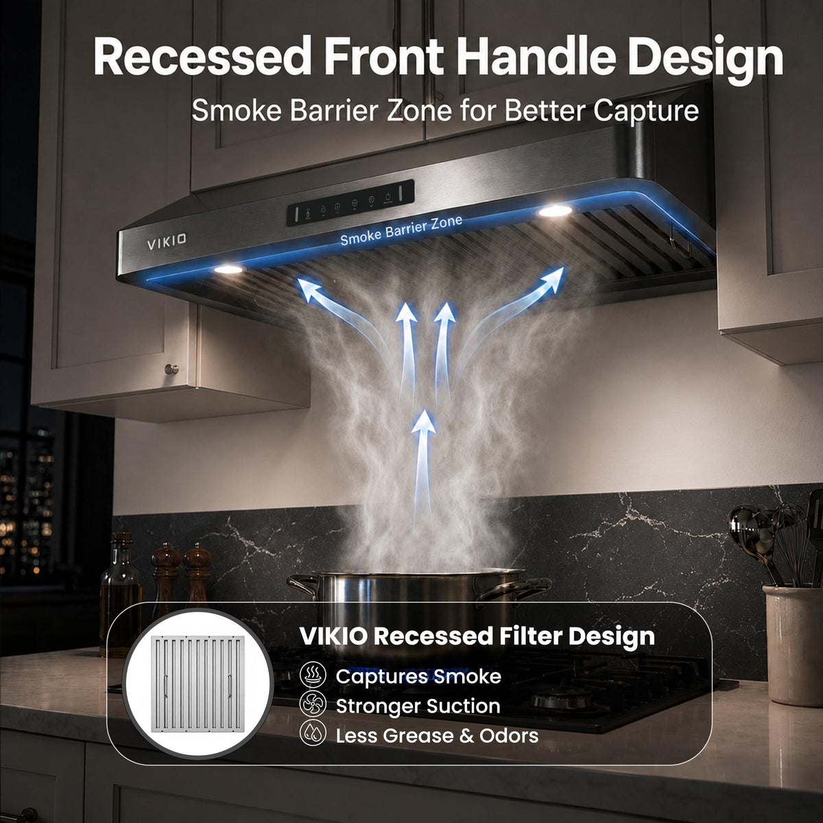30 Inch 980 CFM Stainless Steel Under Cabinet Range Hood Z958
