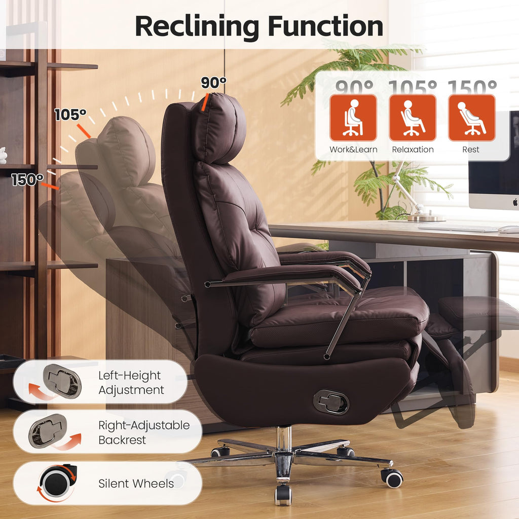Coffee Faux Leather Executive Office Chairs L8429