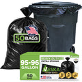 95-96 Gallon Black Heavy Duty Trash Bags with Ties M61478