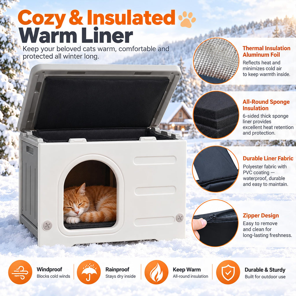 HDPE Cat House with Liner W88032